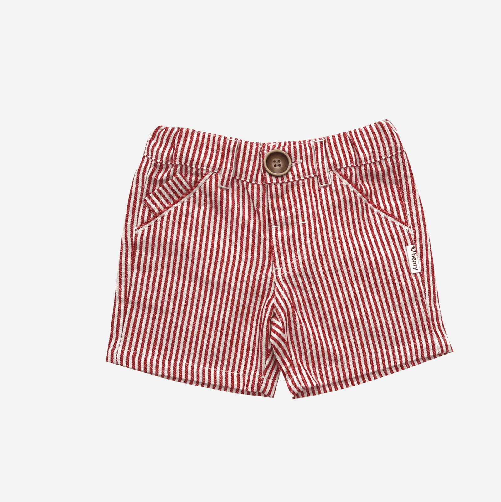Love Henry Bottoms Baby Boys Dress Shorts - Red Pinstripe