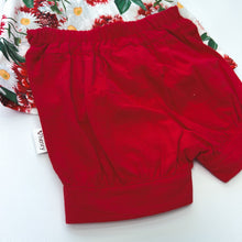Load image into Gallery viewer, Love Henry Bottoms Baby Girls Lucy Shorts - Red Linen
