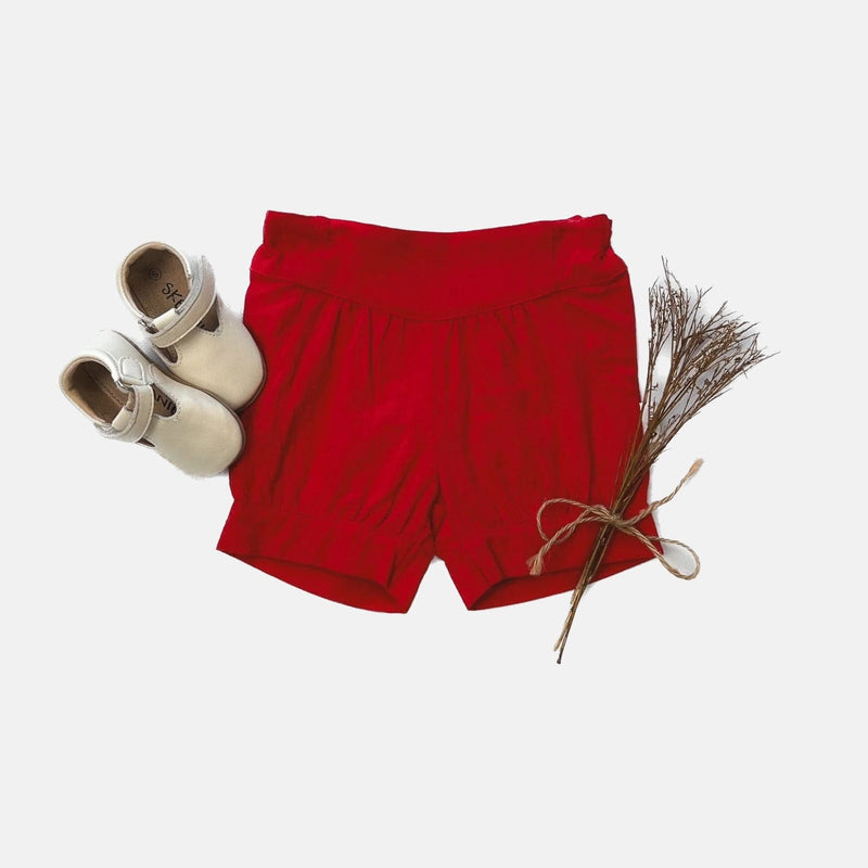 Baby Girls Lucy Shorts - Red Linen