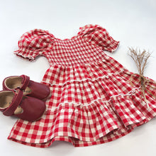 Load image into Gallery viewer, Love Henry Dresses Baby Girls Daisy Dress - Red Check
