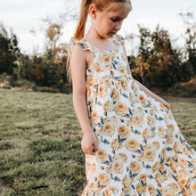 Load image into Gallery viewer, Love Henry Dresses Girls Maxi Dress - Lemon Floral

