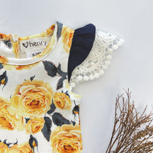 Load image into Gallery viewer, Love Henry Knit Onesie Baby Girls Knit Romper - Lemon Floral
