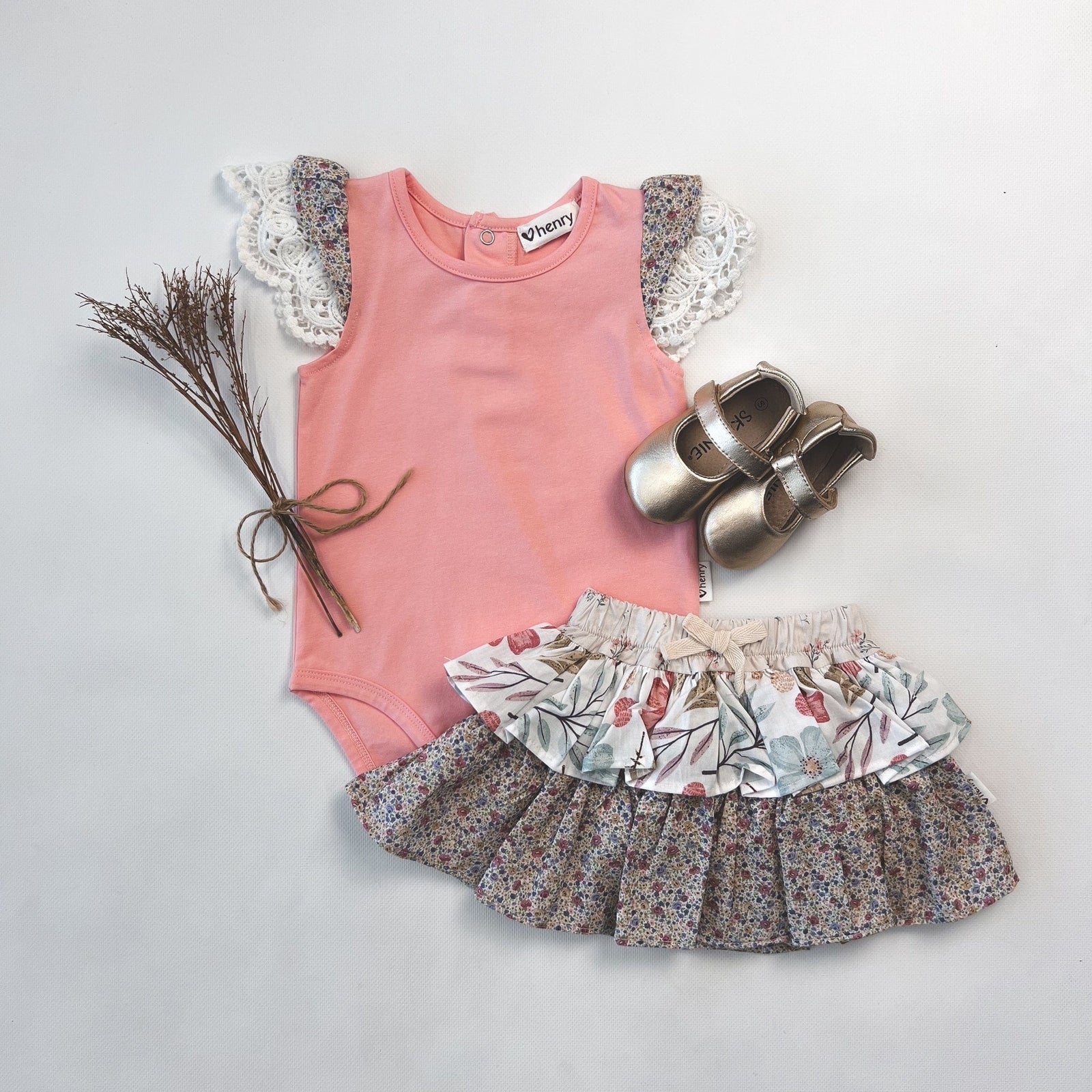 Love Henry Knit Onesie Baby Girls Knit Romper - Peach Pink