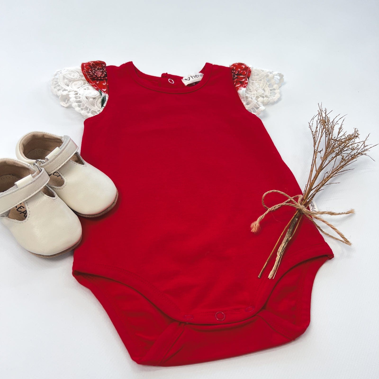 Love Henry Knit Onesie Baby Girls Knit Romper - Red