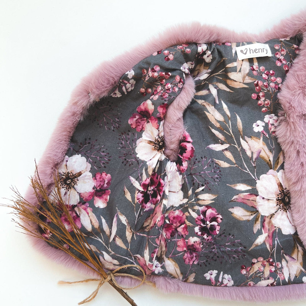 Baby Girls Fur Vest Pink Love Henry