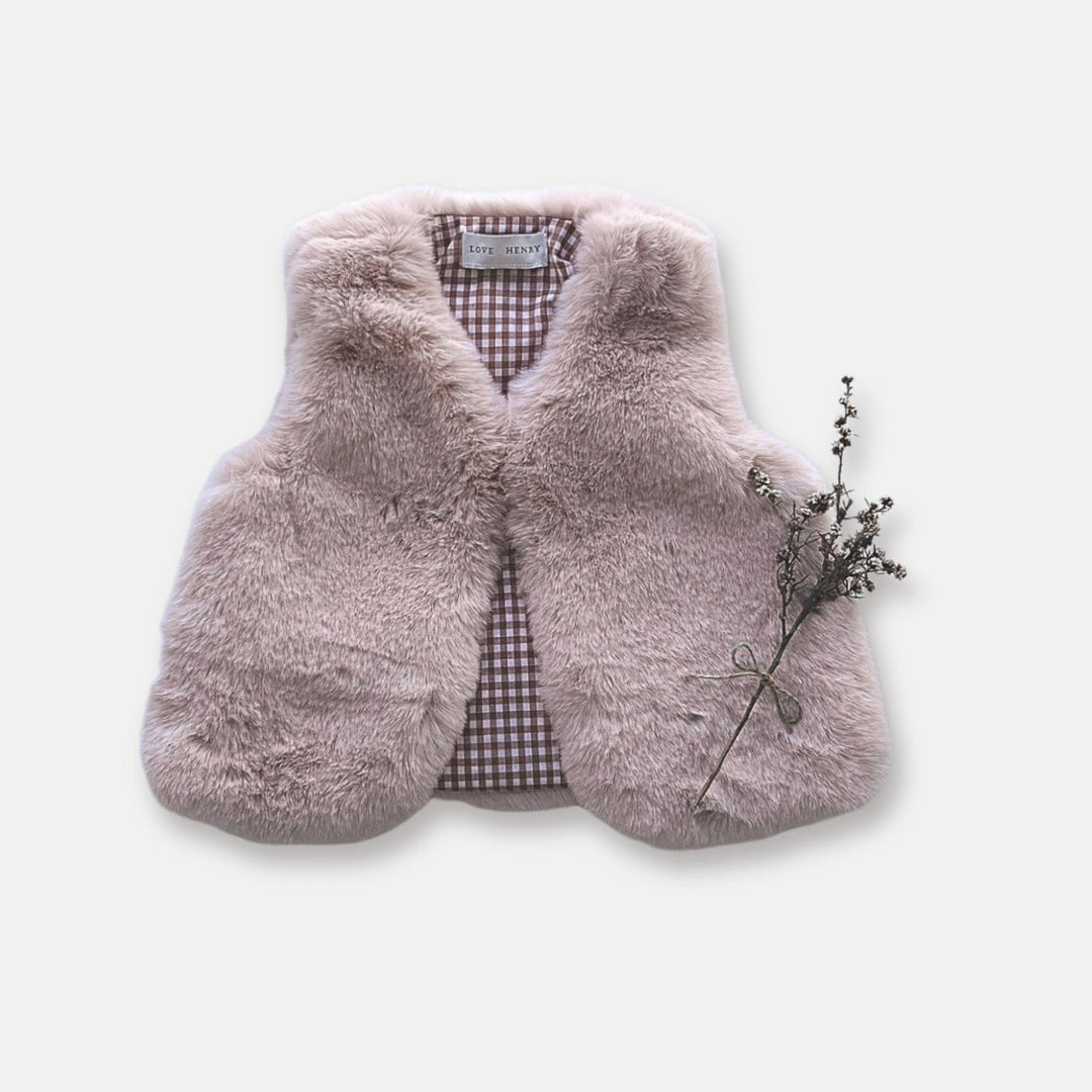 Love Henry Outerwear Girls Fur Vest -  Pink