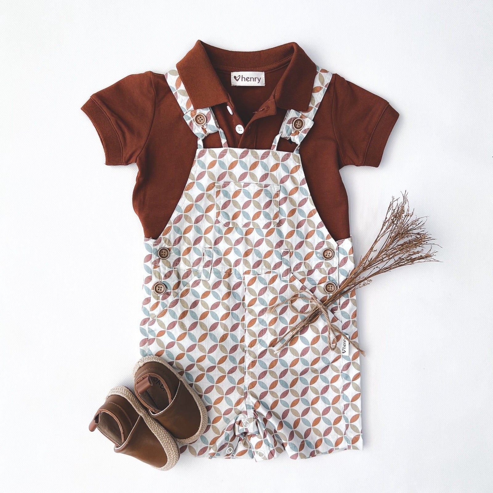 Love Henry Overalls Baby Boys Roy Dungaree - Vintage Kaleido