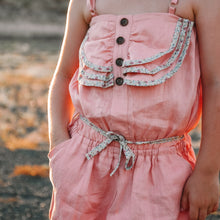 Load image into Gallery viewer, Love Henry Playsuits Girls Miranda Playsuit - Peach Pink Linen

