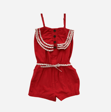 Load image into Gallery viewer, Love Henry Playsuits Girls Miranda Playsuit - Red Linen
