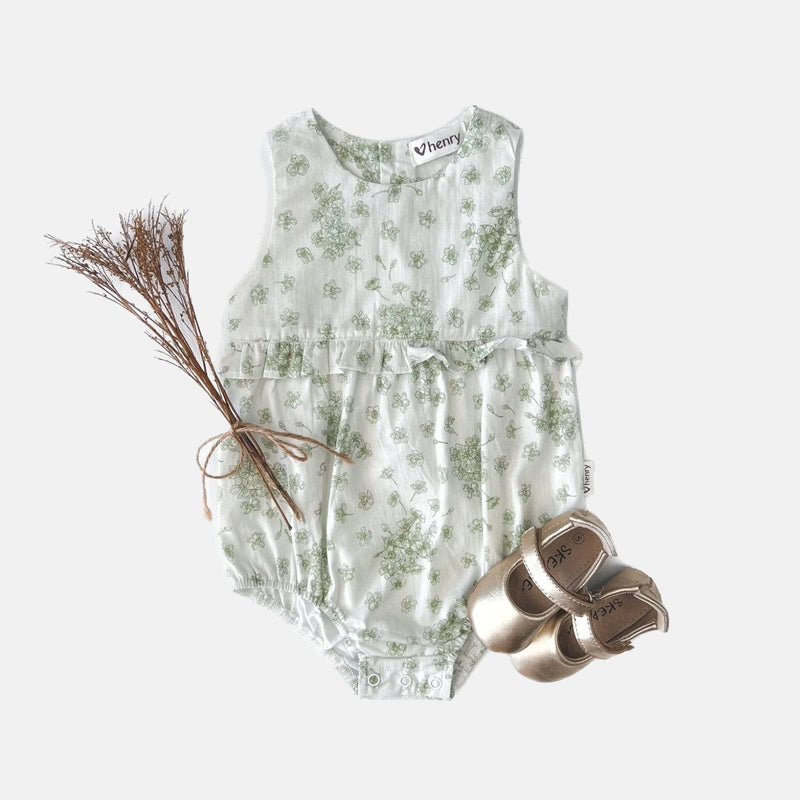 Baby Girls Nora Playsuit - Moss Flowers