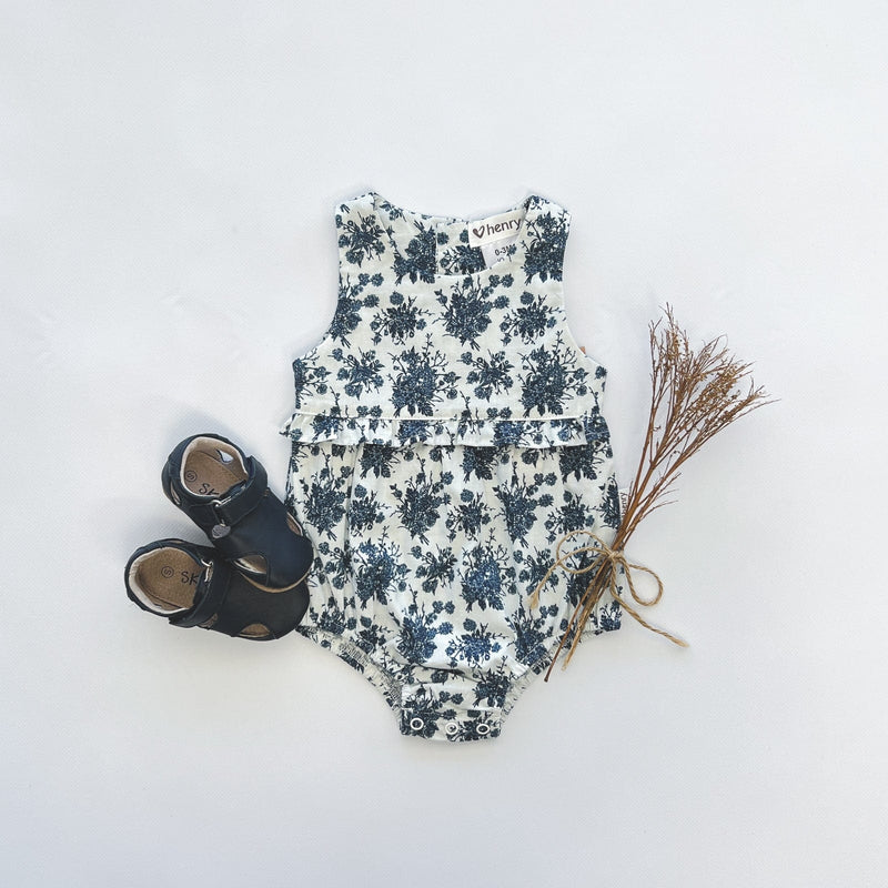 Baby Girls Nora Playsuit - Navy Floral