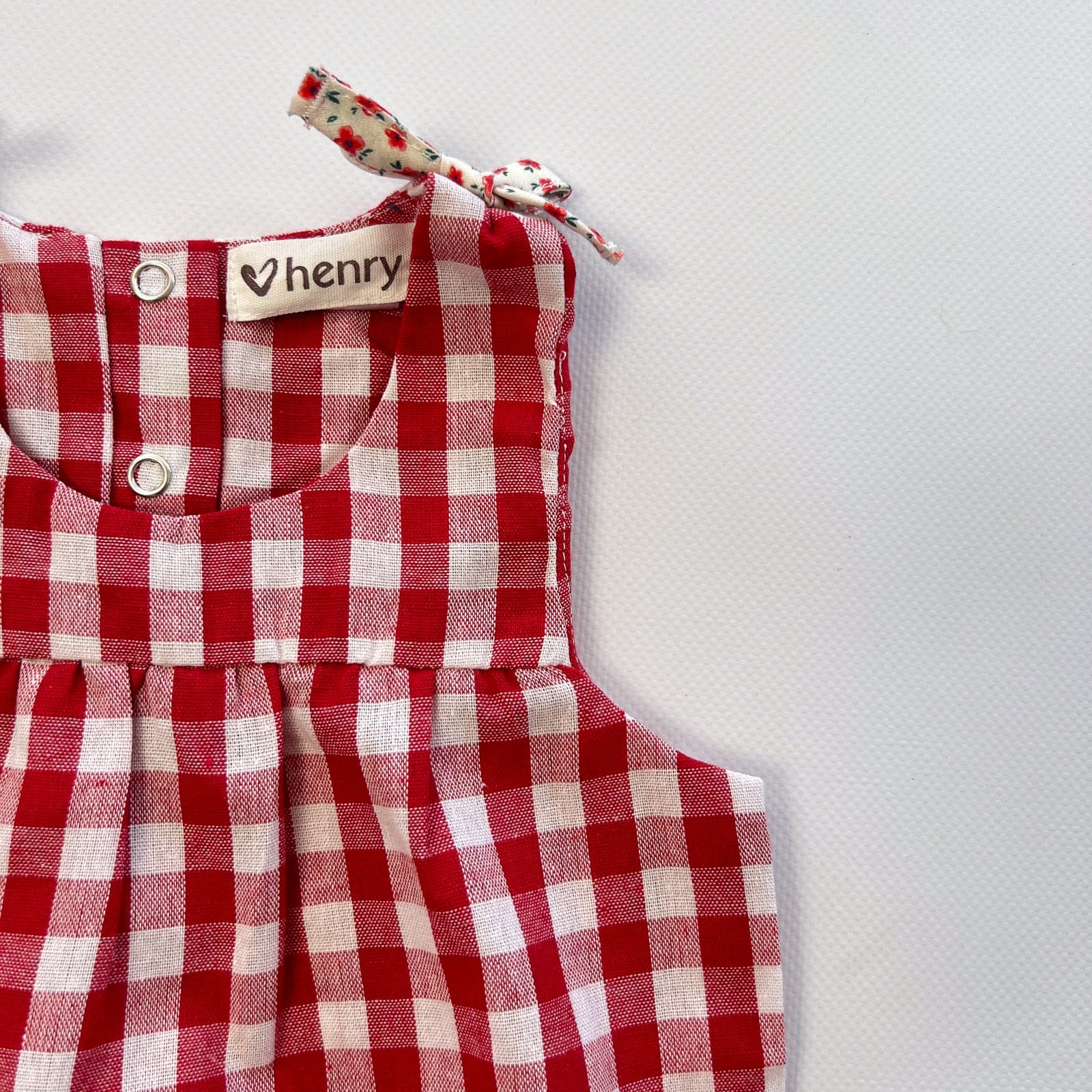 Love Henry Tops Baby Girls Amelia Top - Red Check