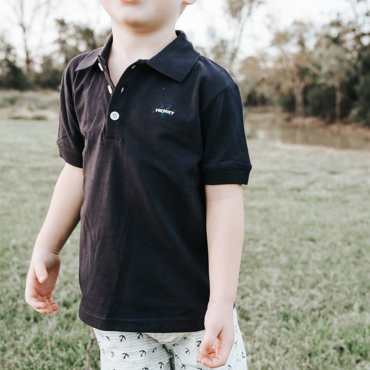 boys navy polo