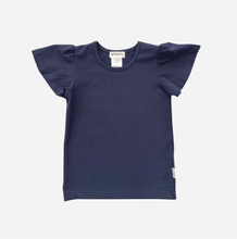 Load image into Gallery viewer, Love Henry Tops Girls Frill Sleeve Top - Navy
