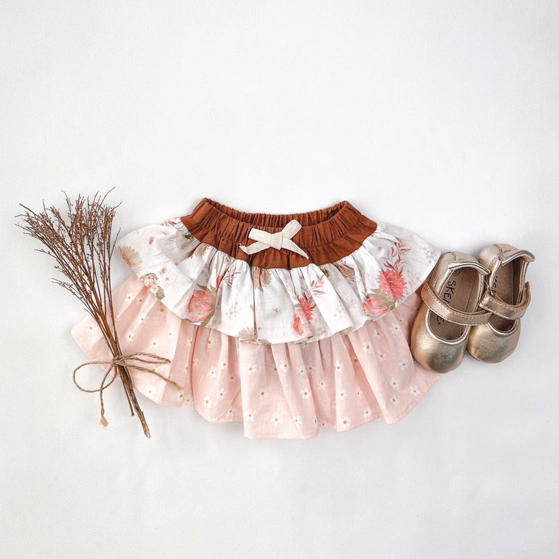 Baby Girls Frilly Pilcher Skirt - Sweet Chestnut