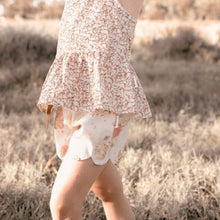 Load image into Gallery viewer, Love Henry Bottoms Girls Scalloped Hem Shorts - Chestnut Floral
