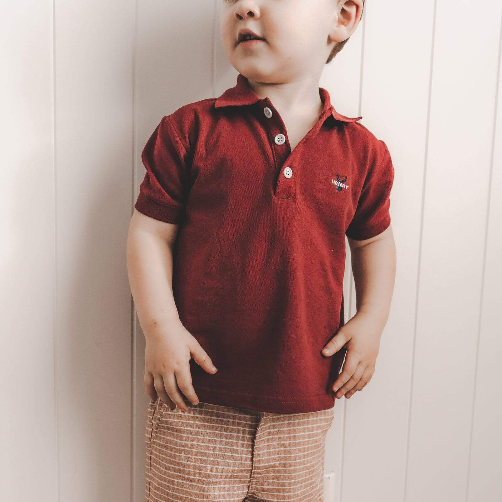 Love Henry Tops Boys Polo Shirt - Red