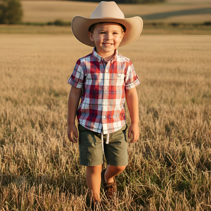 Boys Sonny Shorts - Green Linen