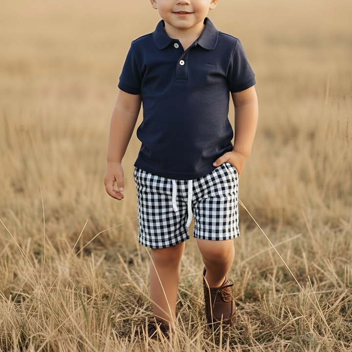 Boys Sonny Shorts - Navy Check