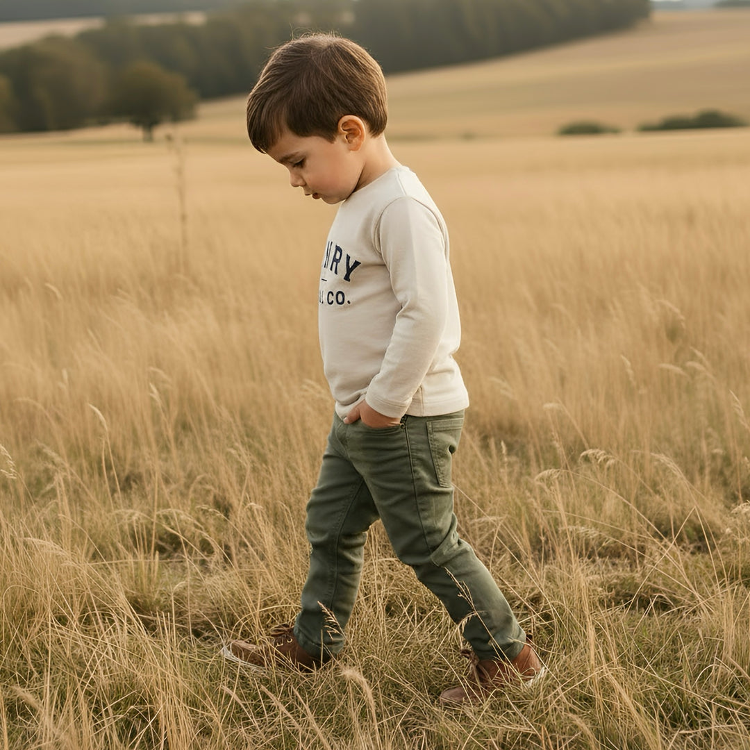 Boys LS Tee - Henry Rural Co - Stone