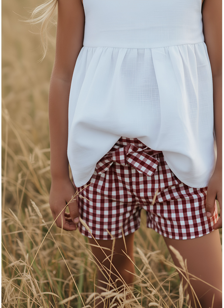 Girls Esme Top - White Linen 26