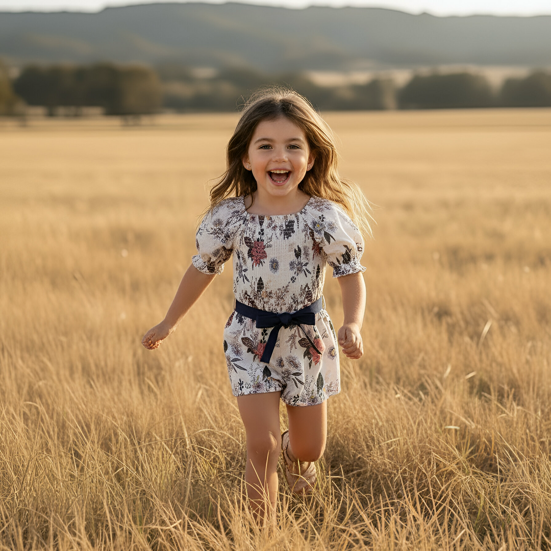 Girls Tilly Playsuit - Native Floral