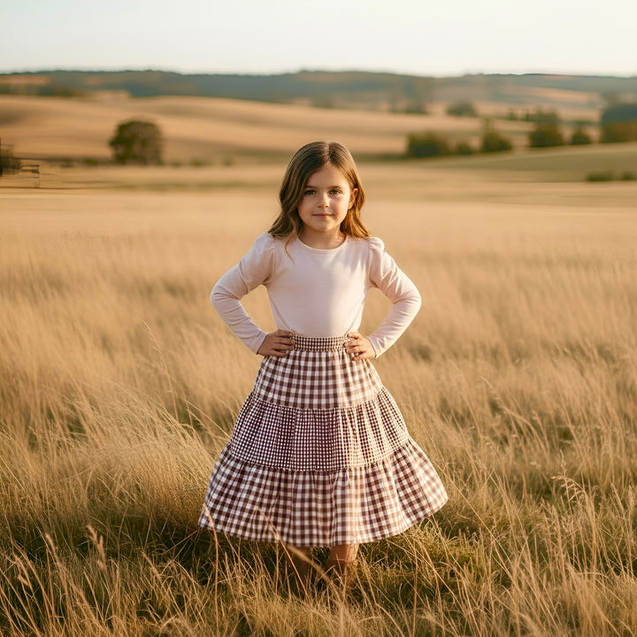 Girls Puff Sleeve Knit Top - Pink