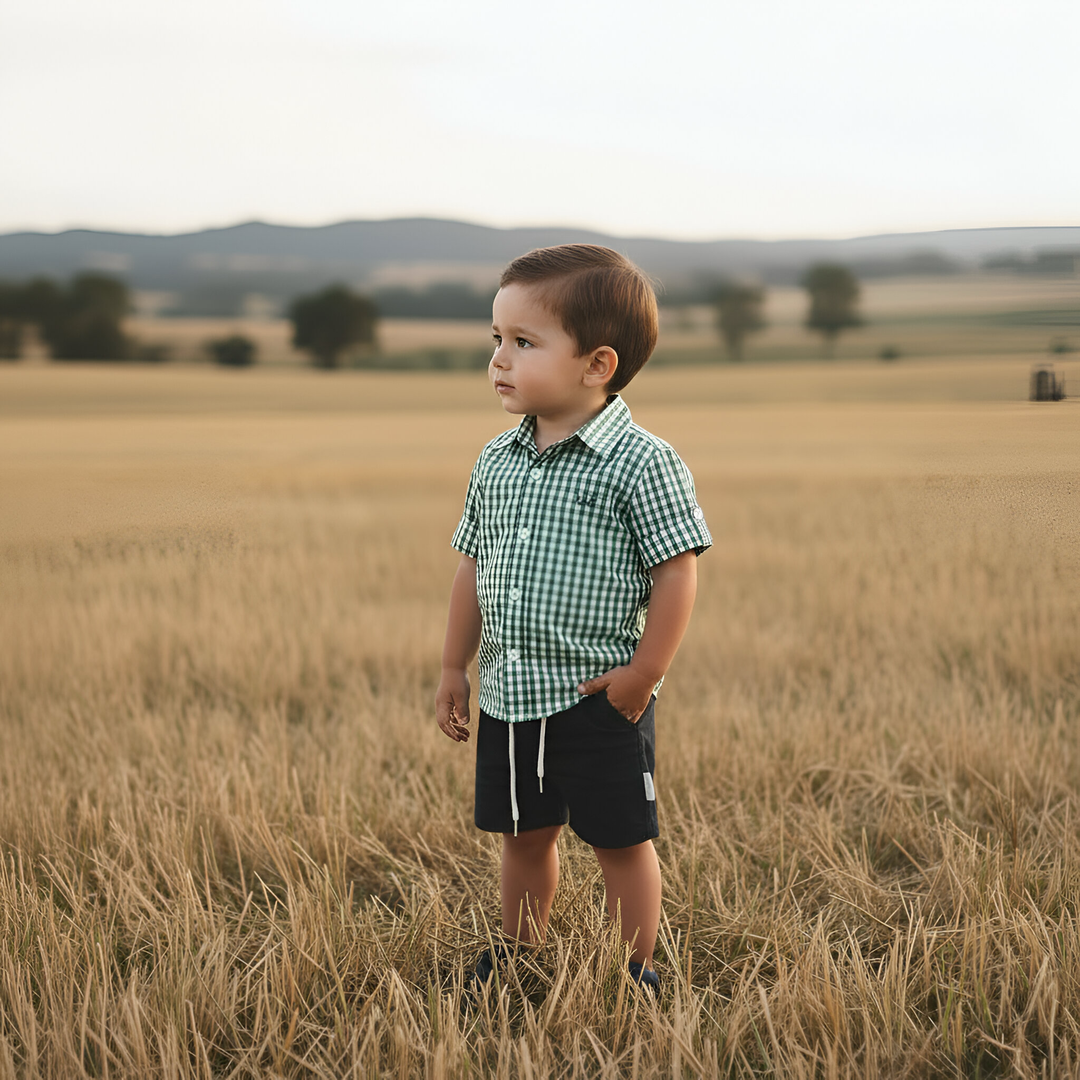 Boys Sonny Shorts - Navy Linen