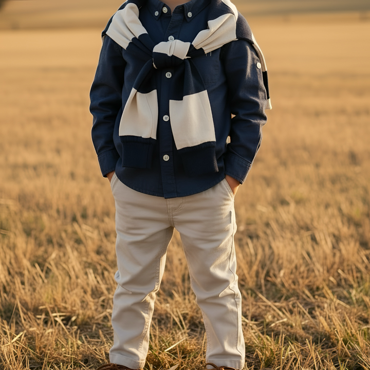Boys Oxford Dress Shirt -  Navy