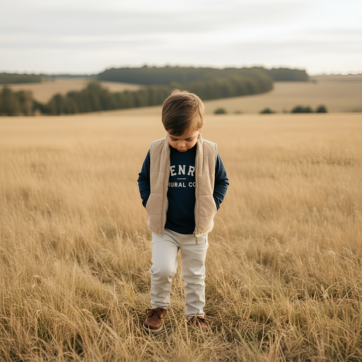 Boys LS Tee - Henry Rural Co - Navy