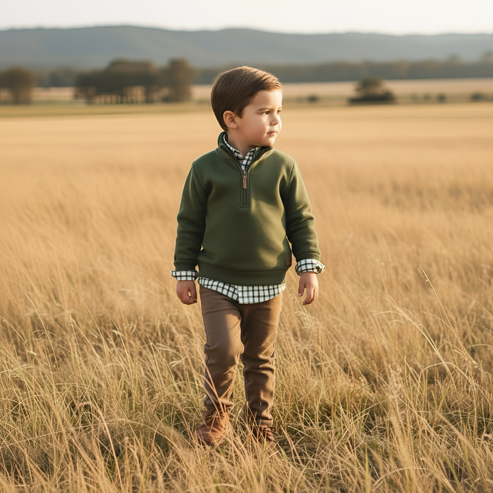 Boys Harry Jumper - Dark Olive