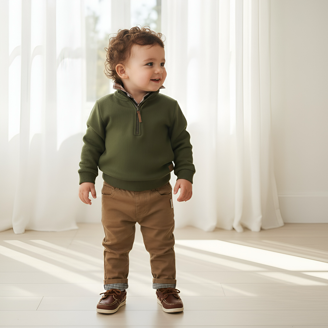 Baby Boys Harry Jumper - Dark Olive