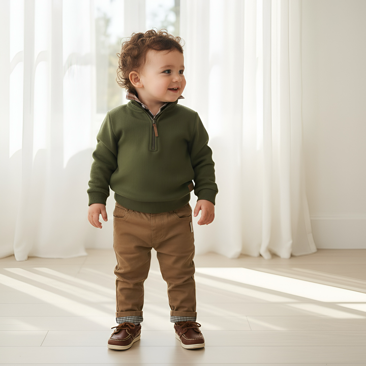 Baby Boys Harry Jumper - Dark Olive