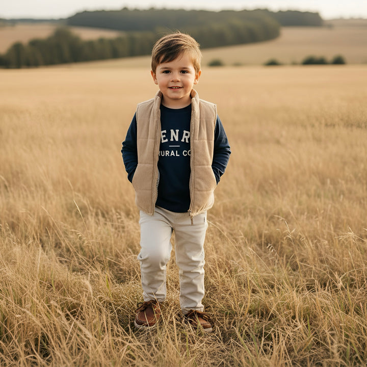 Boys LS Tee - Henry Rural Co - Navy