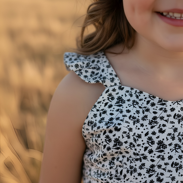 Girls Ellie Dress - Navy Daisy