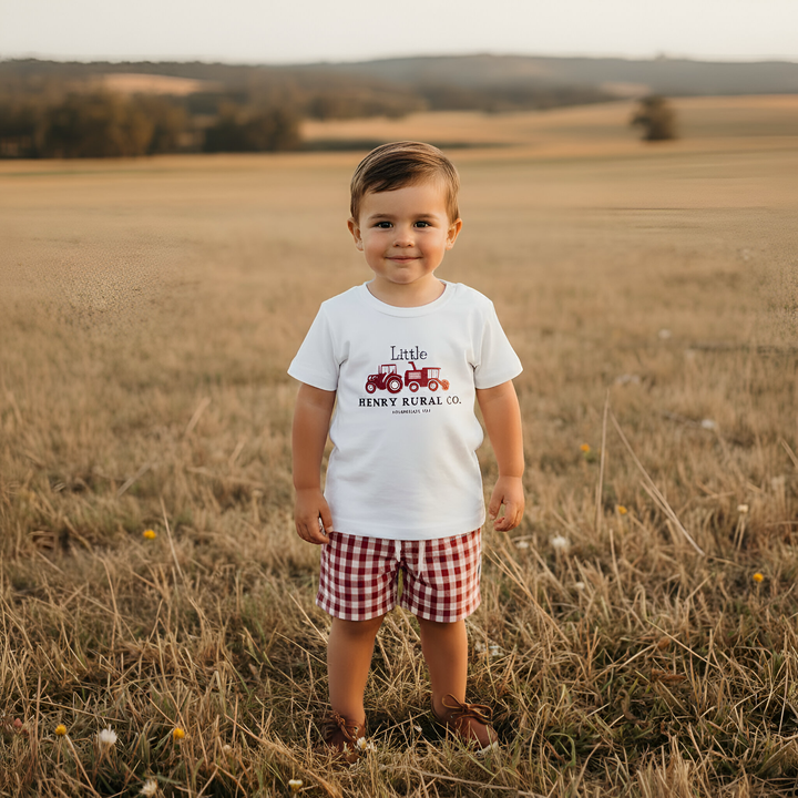 Boys Tractor Tee - Red 26