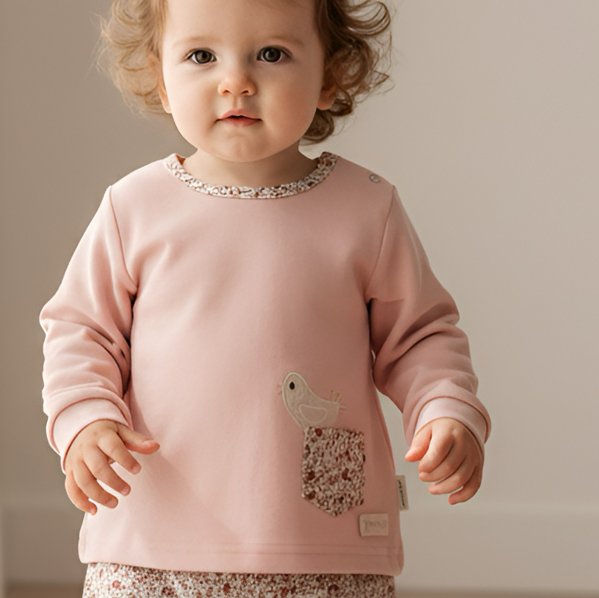 Baby Girls Knit Top -  Pocket Birdy