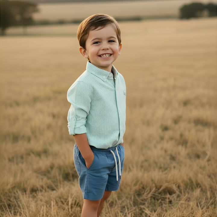Boys Sonny Shorts - Blue Linen 26