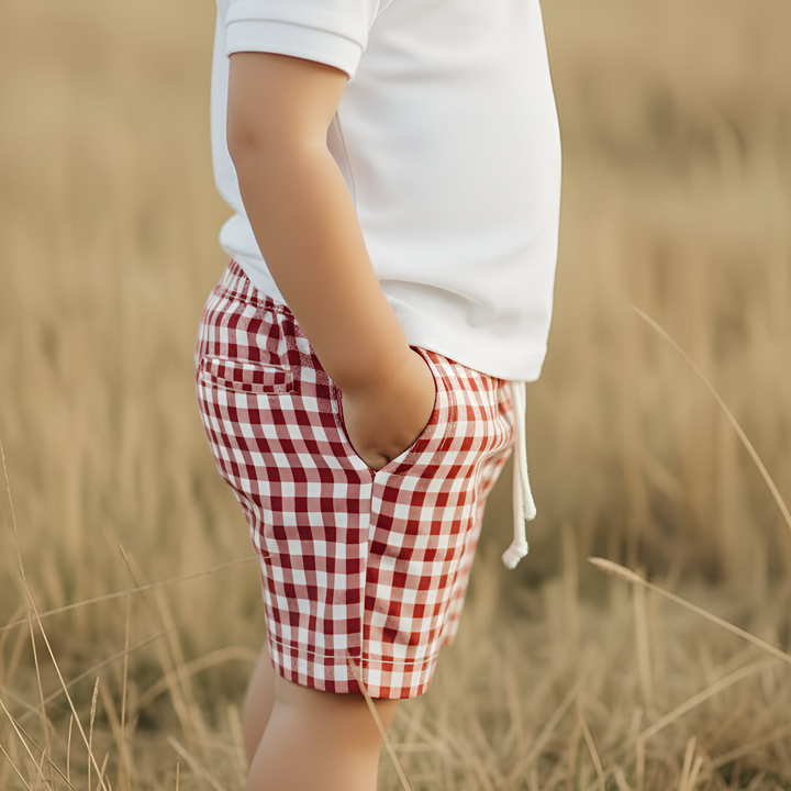 Boys Sonny Shorts - Red Check