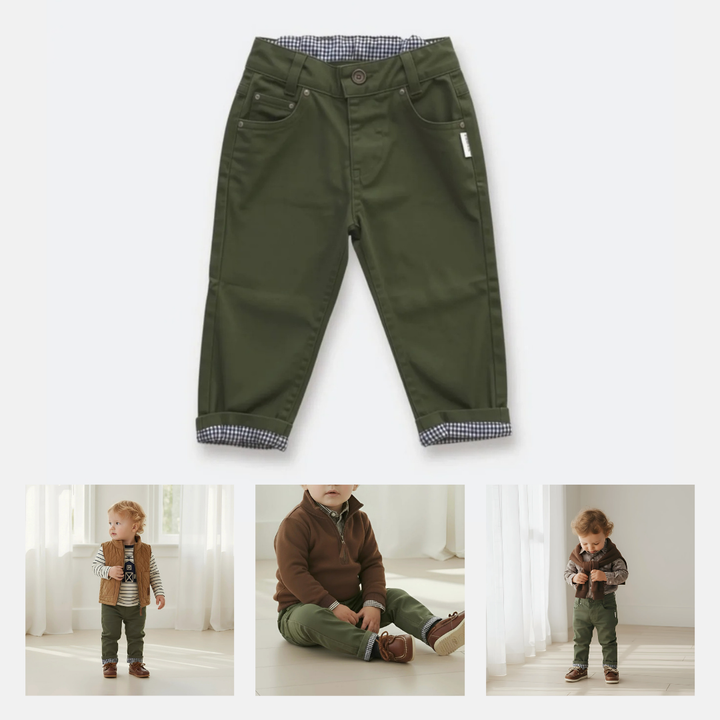 Baby Boys Chino Pant - Dark Olive