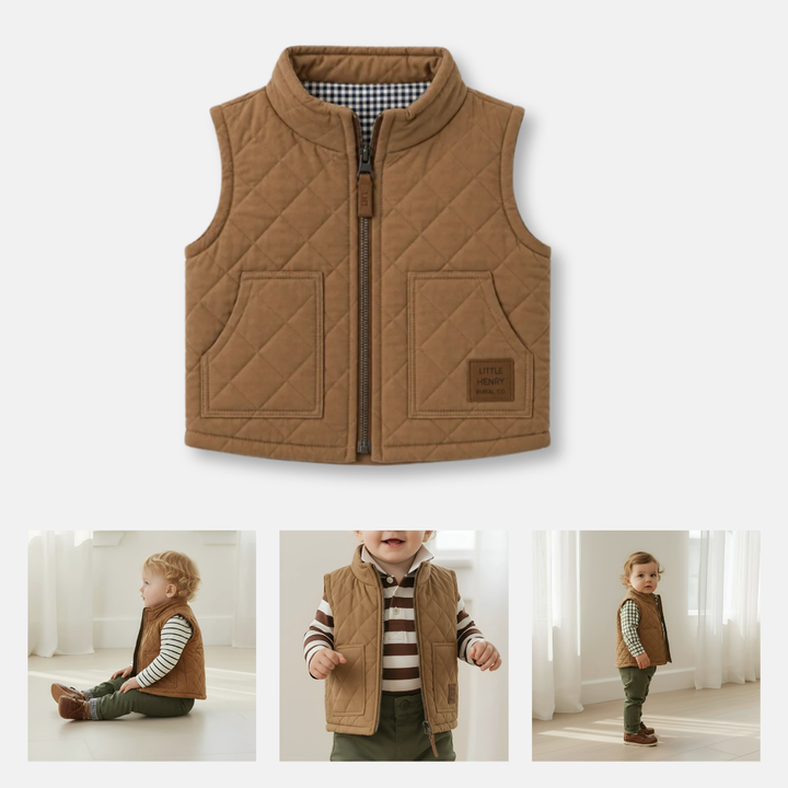 Baby Boys Campbell Vest - Chestnut
