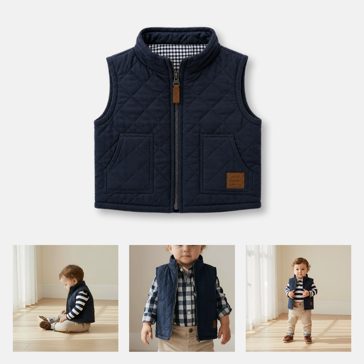 Baby Boys Campbell Vest - Navy