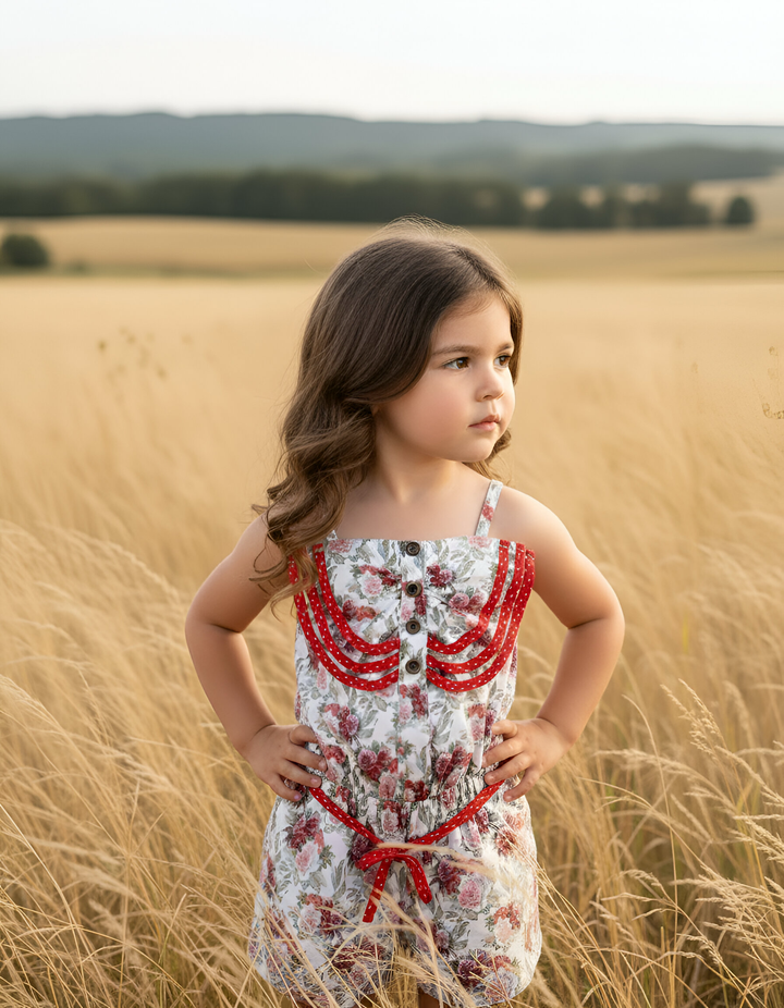 Girls Miranda Playsuit - Festive Florals