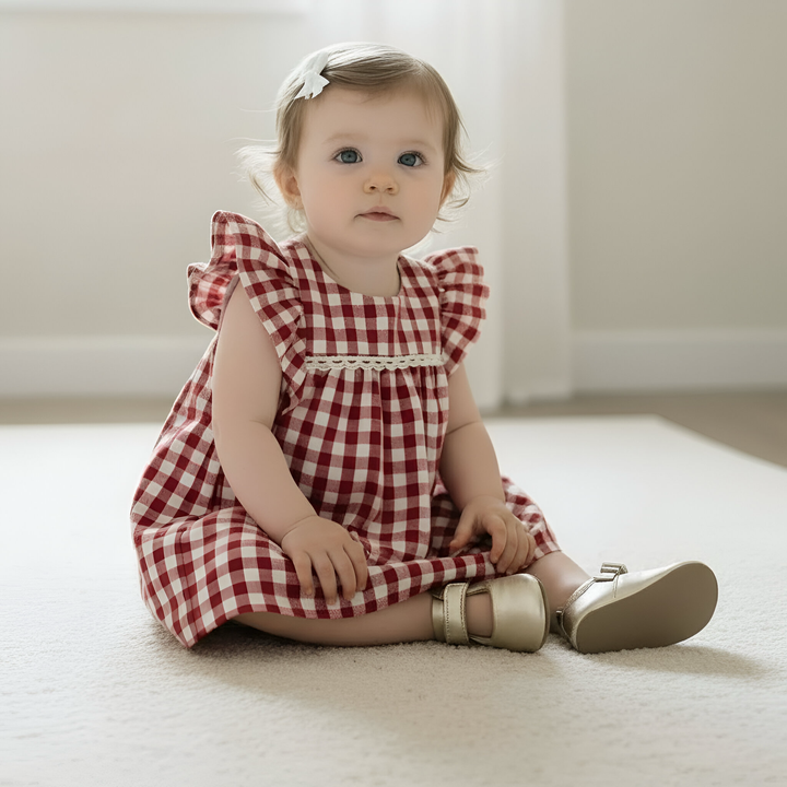 Baby Girls Maisy Dress - Red Check