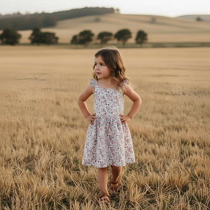 Girls Ellie Dress - Pink Petite Floral 26