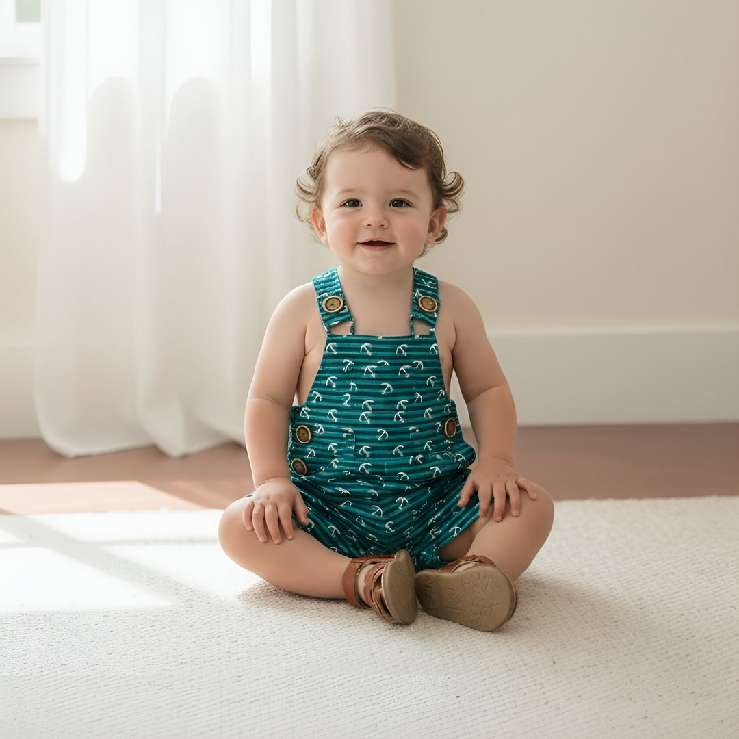 Baby Boys Roy Dungaree - Coastal Anchors 26