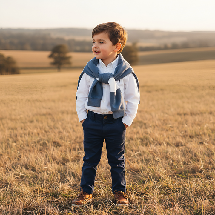 Boys Rural Co Sweater - Blue/White