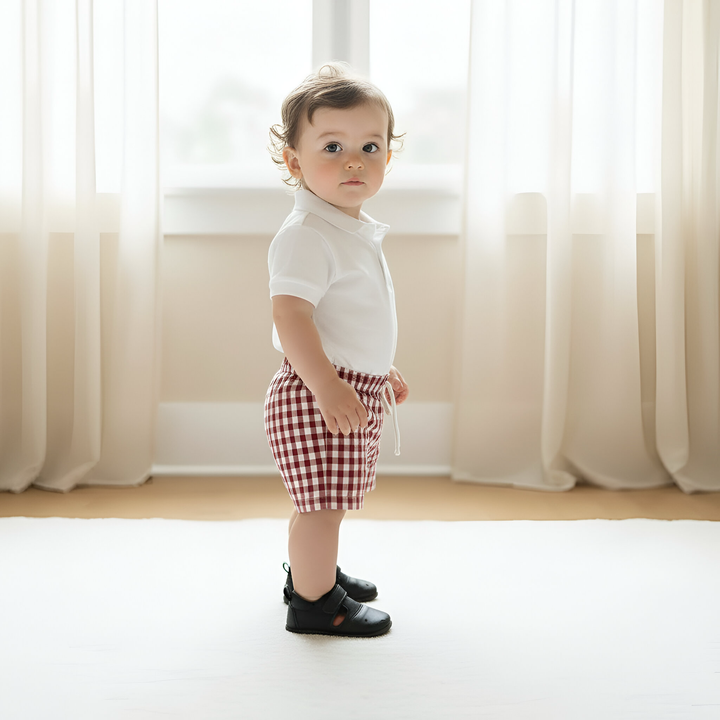 Baby Boys Sonny Short - Red Check 26