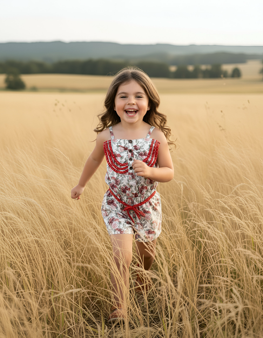 Girls Miranda Playsuit - Festive Florals