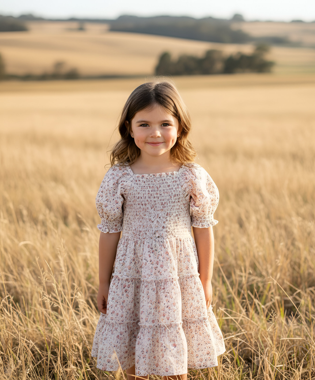 Girls Daisy Dress -  Pink Floral